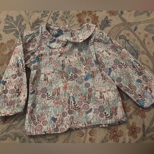 Peter Rabbit toddler Floral Long Sleeve Blouse - Peter Pan collar